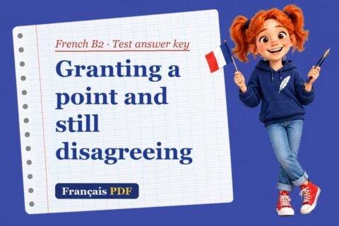 Granting a point and still disagreeing – French B2 test answer key with Zoé, the Français PDF coach
