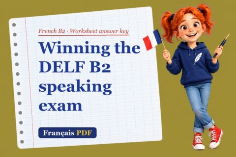 Winning the DELF B2 speaking exam – French B2 worksheet answer key with Zoé, the Français PDF coach