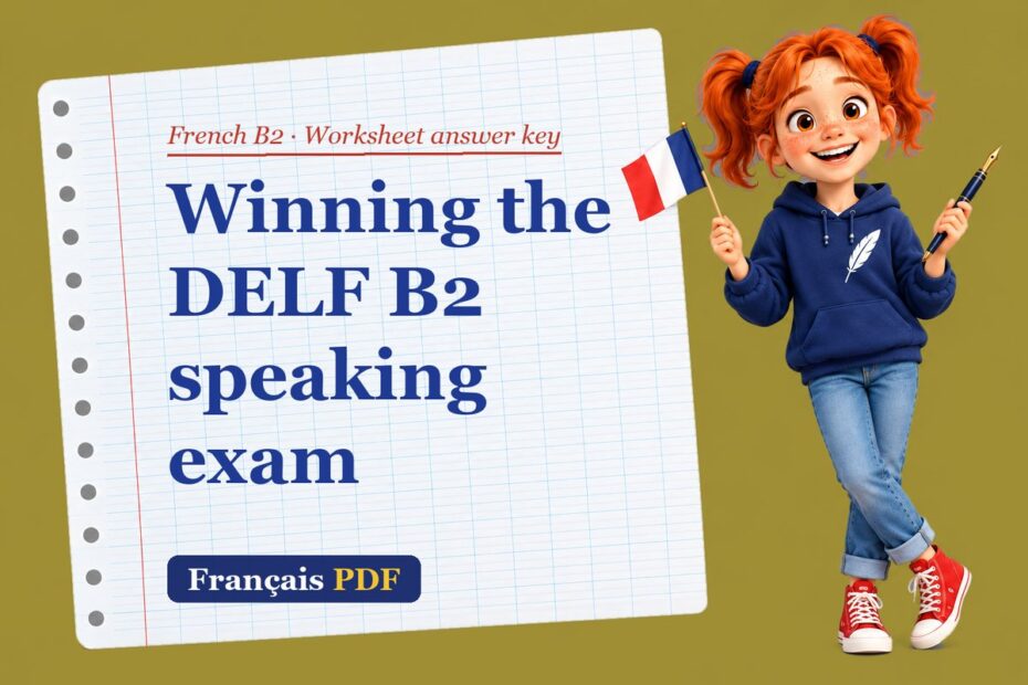 Winning the DELF B2 speaking exam – French B2 worksheet answer key with Zoé, the Français PDF coach