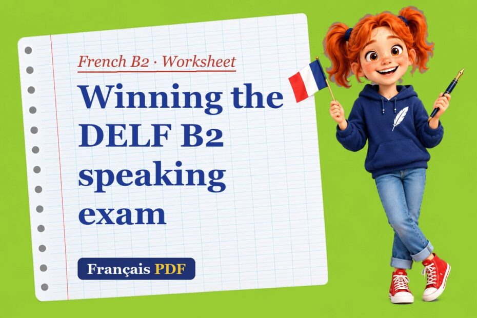 Winning the DELF B2 speaking exam – French B2 worksheet with Zoé, the Français PDF coach