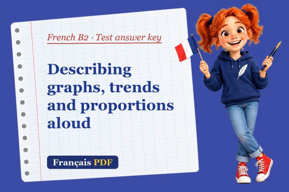 Describing graphs, trends and proportions aloud – French B2 test answer key with Zoé, the Français PDF coach