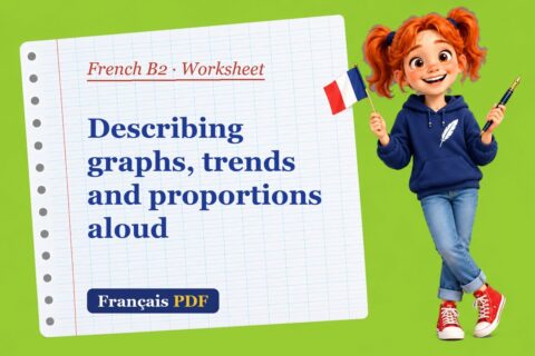 Describing graphs, trends and proportions aloud – French B2 worksheet with Zoé, the Français PDF coach