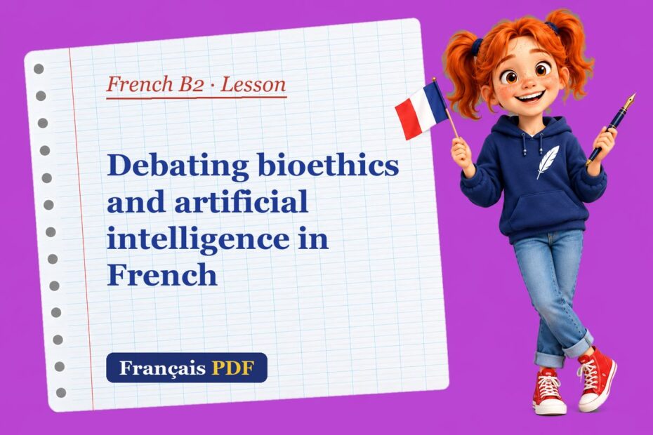Debating bioethics and artificial intelligence in French – French B2 lesson with Zoé, the Français PDF coach