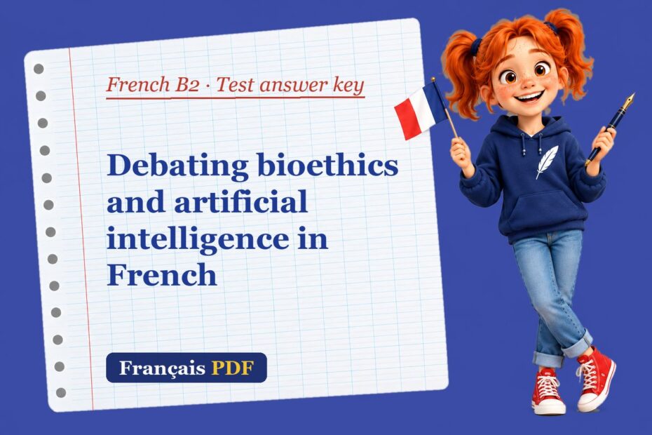Debating bioethics and artificial intelligence in French – French B2 test answer key with Zoé, the Français PDF coach