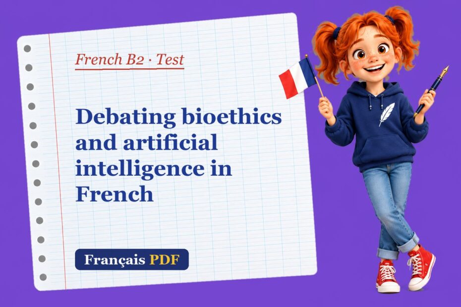 Debating bioethics and artificial intelligence in French – French B2 test with Zoé, the Français PDF coach