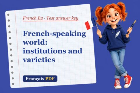 French-speaking world: institutions and varieties – French B2 test answer key with Zoé, the Français PDF coach