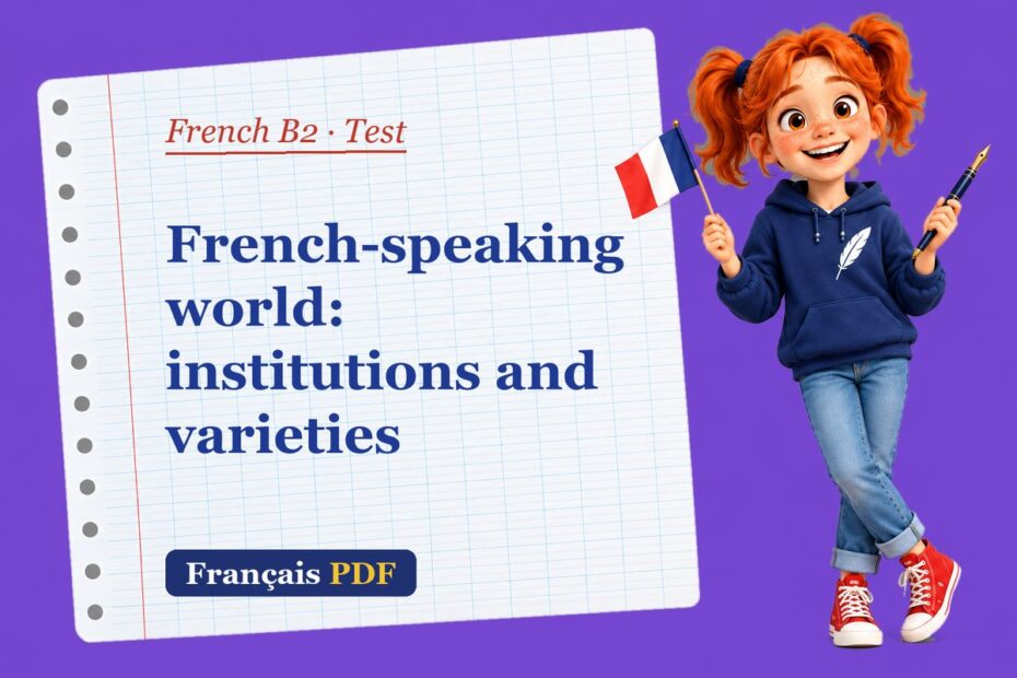 French-speaking world: institutions and varieties – French B2 test with Zoé, the Français PDF coach