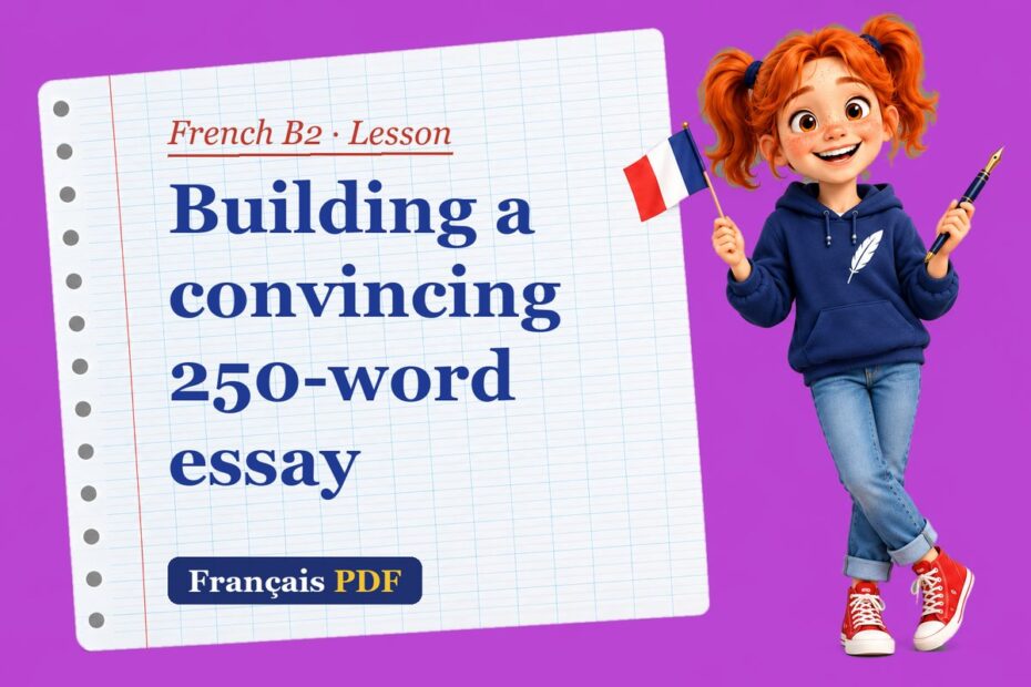 Building a convincing 250-word essay – French B2 lesson with Zoé, the Français PDF coach