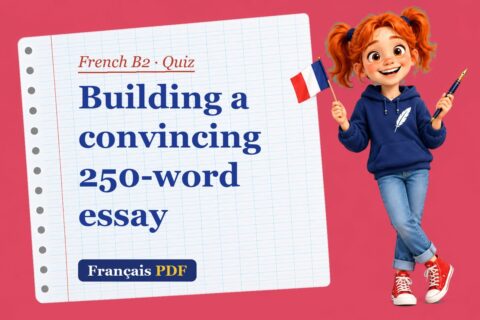 Building a convincing 250-word essay – French B2 quiz with Zoé, the Français PDF coach