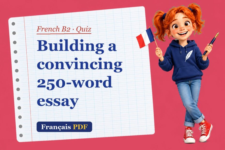Building a convincing 250-word essay – French B2 quiz with Zoé, the Français PDF coach