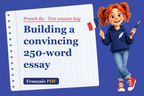 Building a convincing 250-word essay – French B2 test answer key with Zoé, the Français PDF coach
