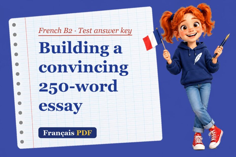 Building a convincing 250-word essay – French B2 test answer key with Zoé, the Français PDF coach