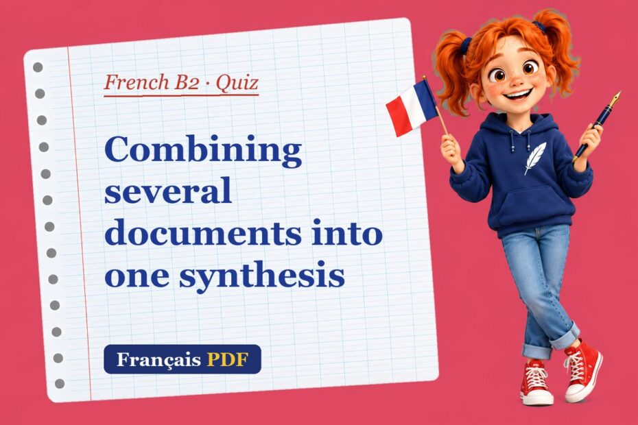 Combining several documents into one synthesis – French B2 quiz with Zoé, the Français PDF coach