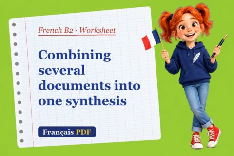 Combining several documents into one synthesis – French B2 worksheet with Zoé, the Français PDF coach