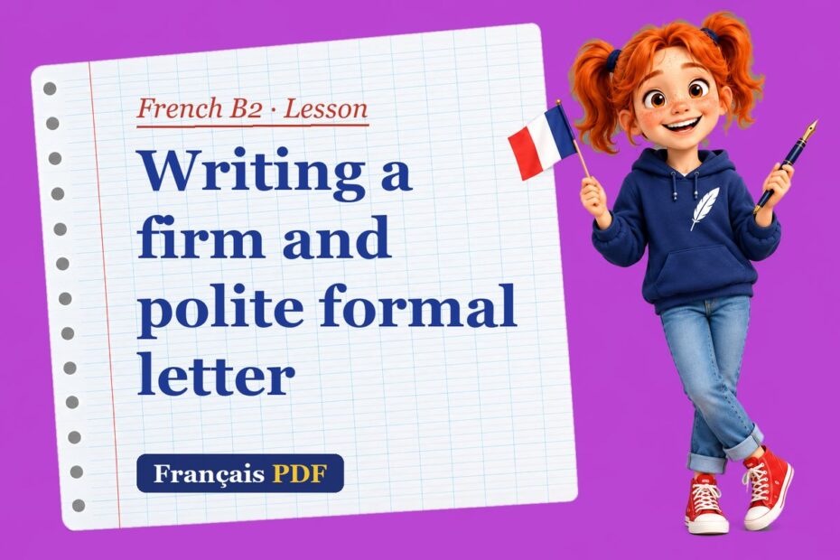 Writing a firm and polite formal letter – French B2 lesson with Zoé, the Français PDF coach
