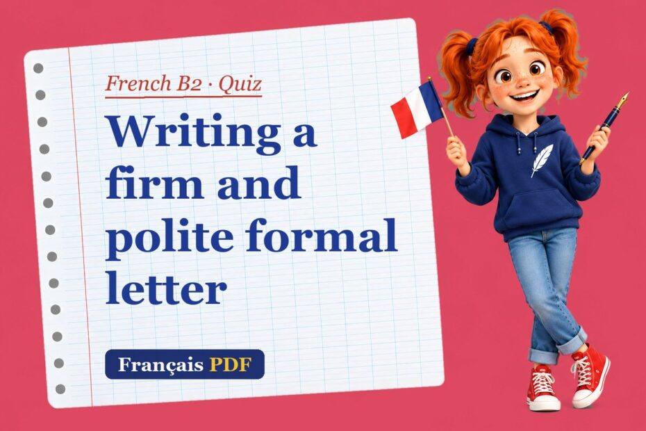 Writing a firm and polite formal letter – French B2 quiz with Zoé, the Français PDF coach