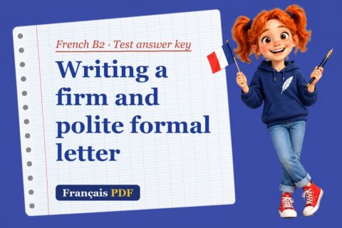 Writing a firm and polite formal letter – French B2 test answer key with Zoé, the Français PDF coach