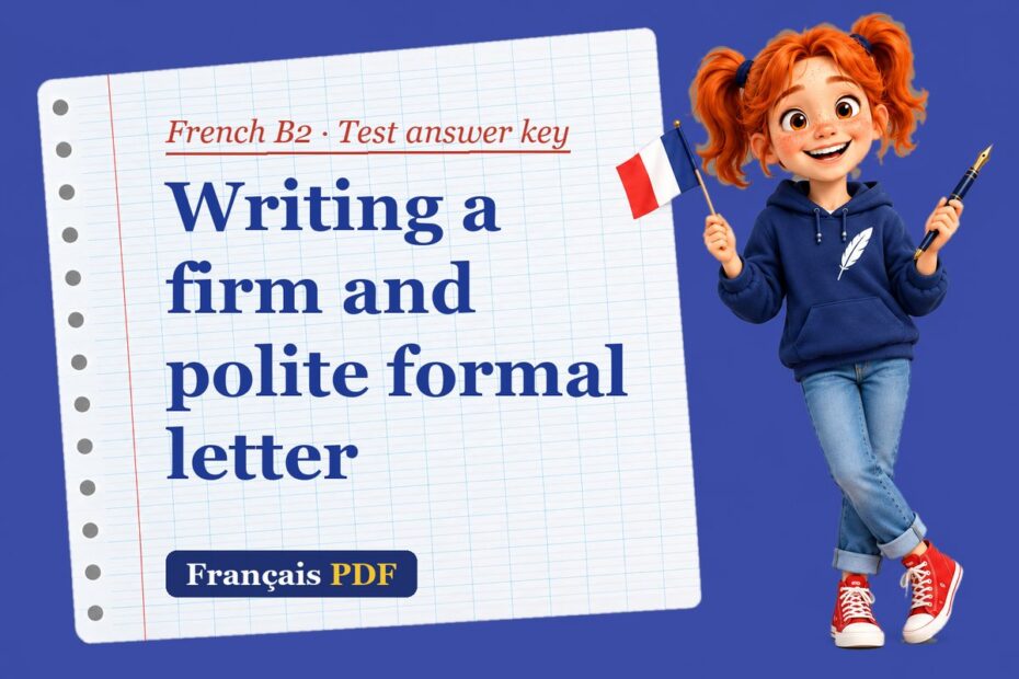 Writing a firm and polite formal letter – French B2 test answer key with Zoé, the Français PDF coach