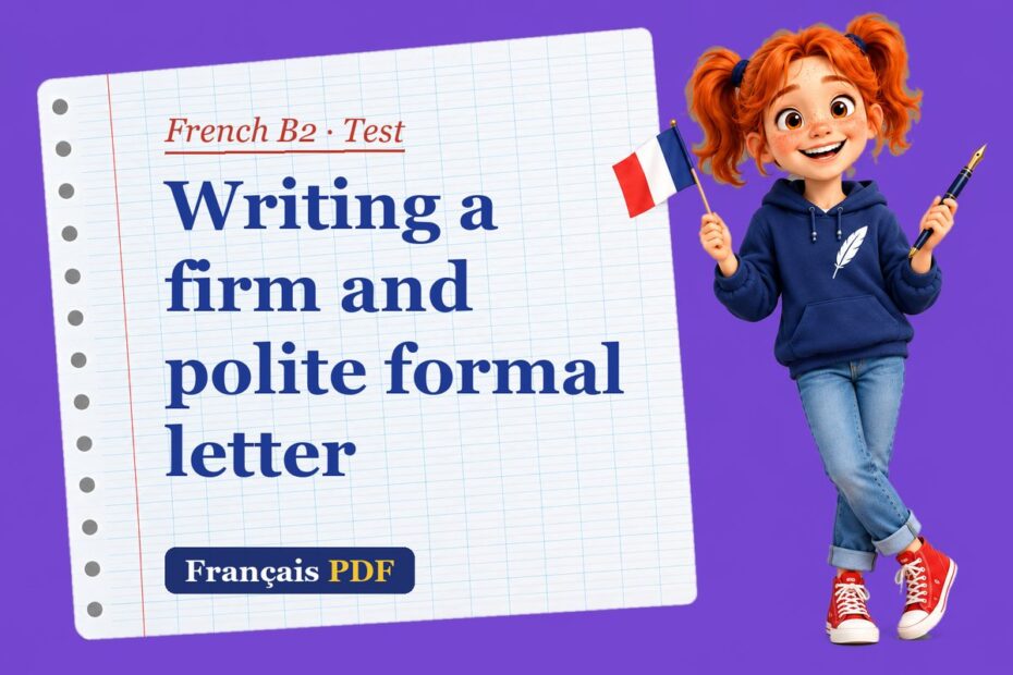Writing a firm and polite formal letter – French B2 test with Zoé, the Français PDF coach