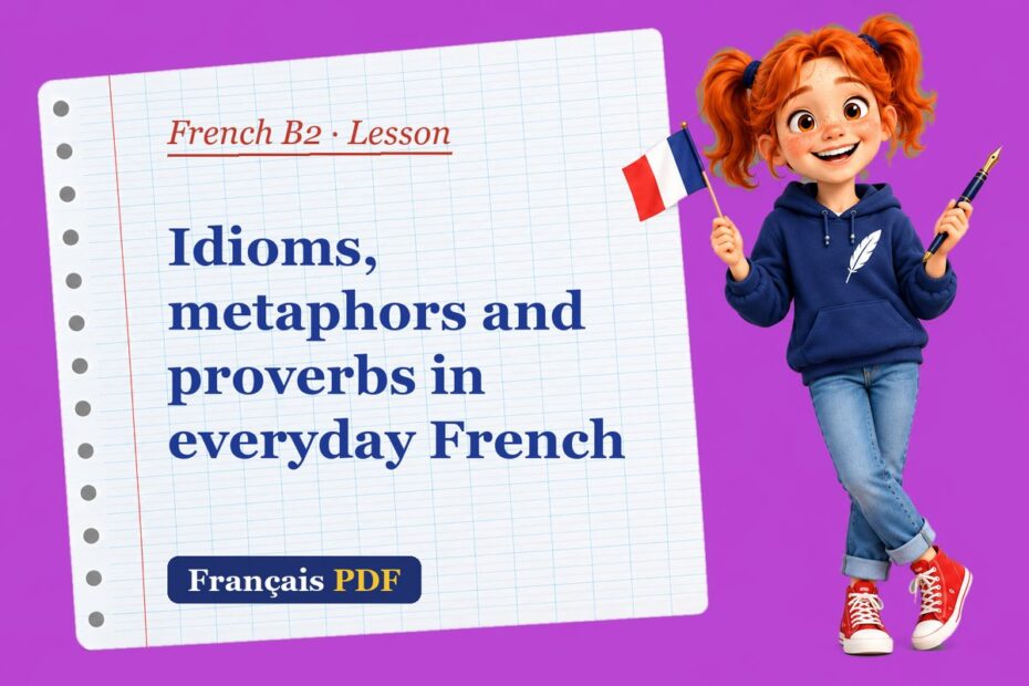 Idioms, metaphors and proverbs in everyday French – French B2 lesson with Zoé, the Français PDF coach
