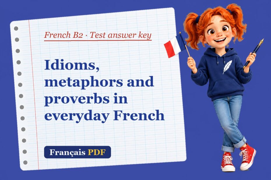 Idioms, metaphors and proverbs in everyday French – French B2 test answer key with Zoé, the Français PDF coach