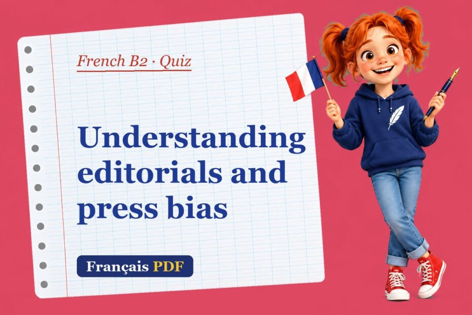 Understanding editorials and press bias – French B2 quiz with Zoé, the Français PDF coach