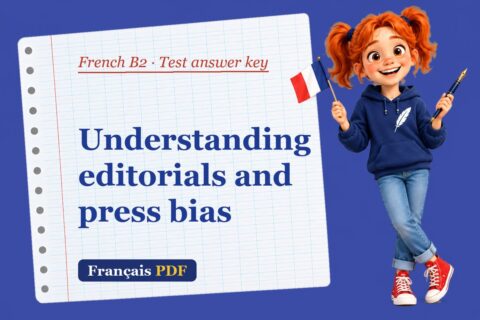 Understanding editorials and press bias – French B2 test answer key with Zoé, the Français PDF coach