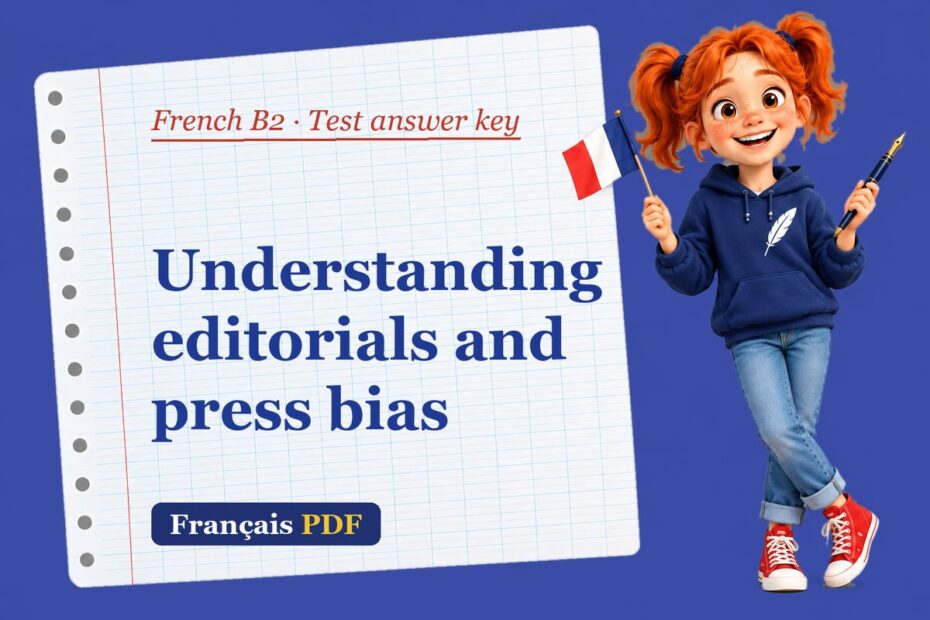Understanding editorials and press bias – French B2 test answer key with Zoé, the Français PDF coach