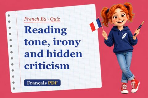 Reading tone, irony and hidden criticism – French B2 quiz with Zoé, the Français PDF coach