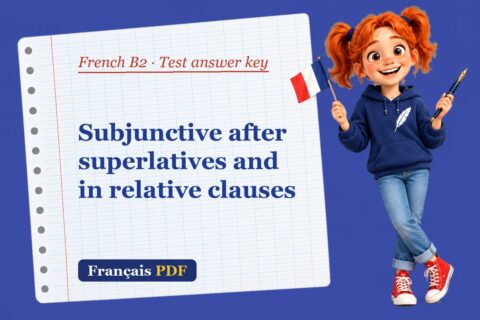 Subjunctive after superlatives and in relative clauses – French B2 test answer key with Zoé, the Français PDF coach