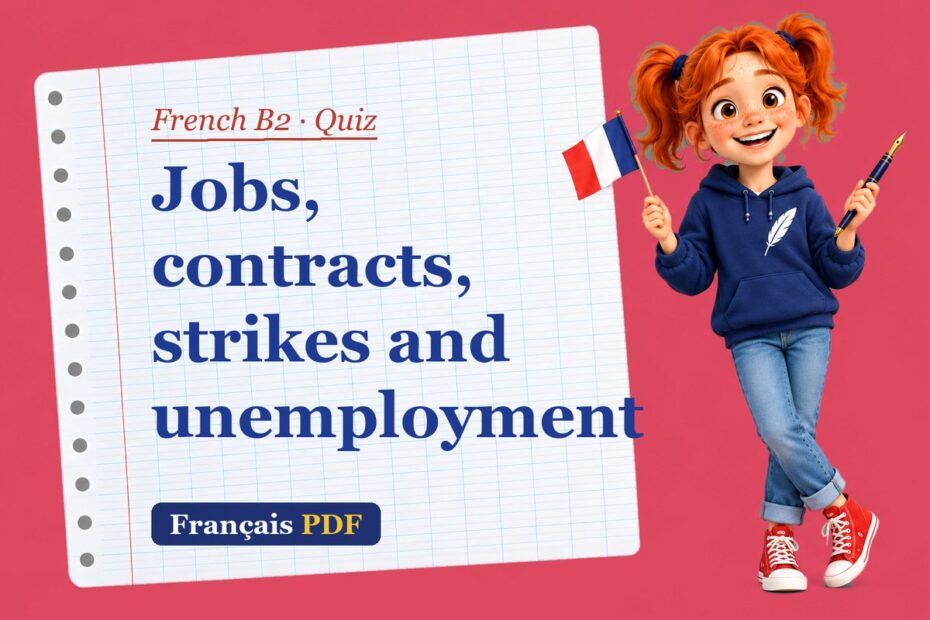 Jobs, contracts, strikes and unemployment – French B2 quiz with Zoé, the Français PDF coach