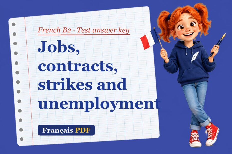 Jobs, contracts, strikes and unemployment – French B2 test answer key with Zoé, the Français PDF coach