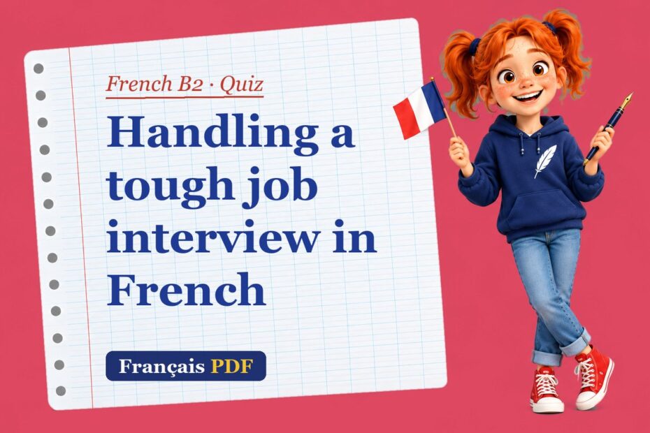 Handling a tough job interview in French – French B2 quiz with Zoé, the Français PDF coach