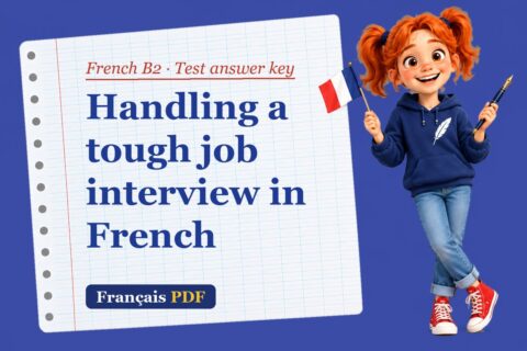 Handling a tough job interview in French – French B2 test answer key with Zoé, the Français PDF coach