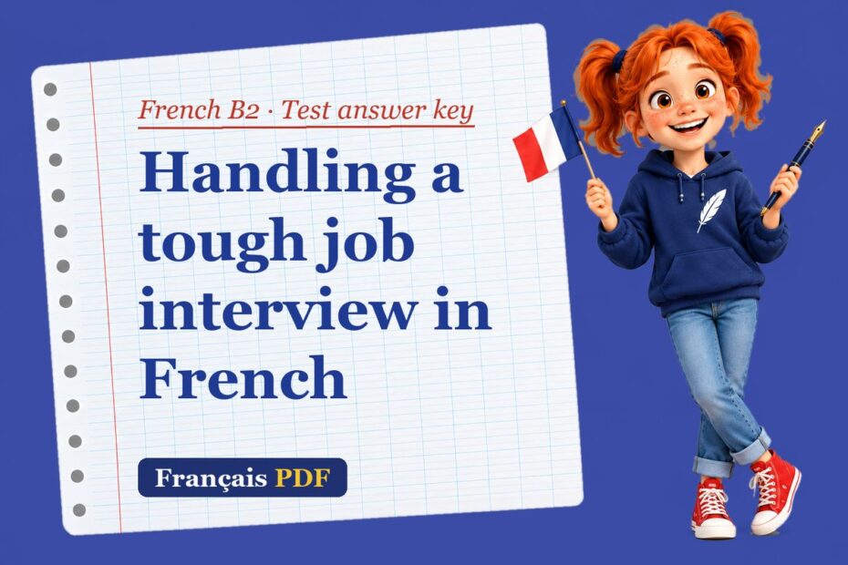 Handling a tough job interview in French – French B2 test answer key with Zoé, the Français PDF coach