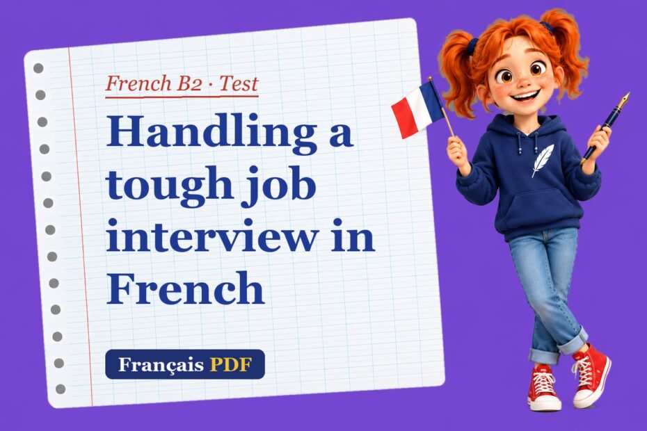Handling a tough job interview in French – French B2 test with Zoé, the Français PDF coach