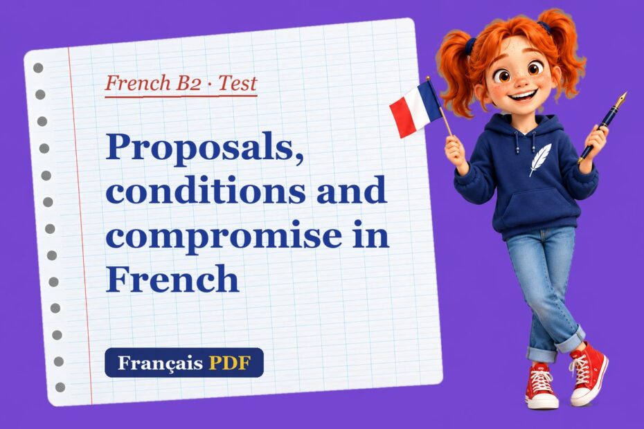 Proposals, conditions and compromise in French – French B2 test with Zoé, the Français PDF coach