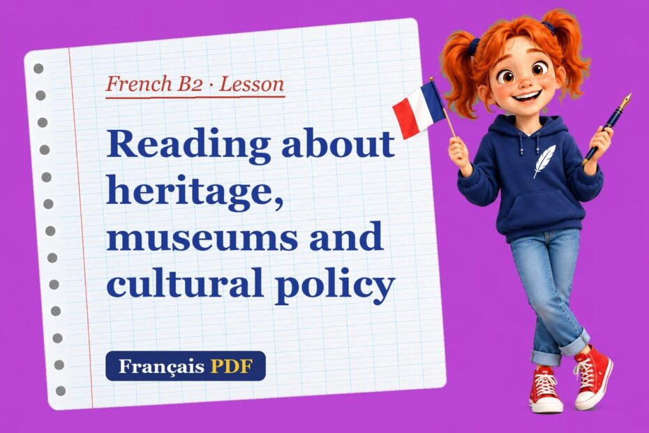 Reading about heritage, museums and cultural policy – French B2 lesson with Zoé, the Français PDF coach