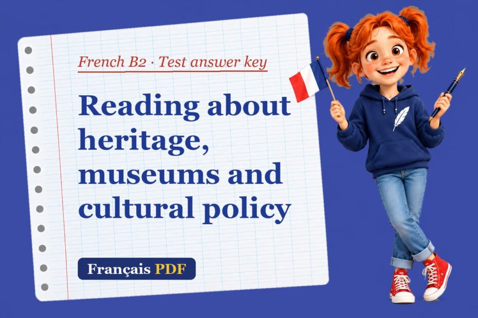 Reading about heritage, museums and cultural policy – French B2 test answer key with Zoé, the Français PDF coach