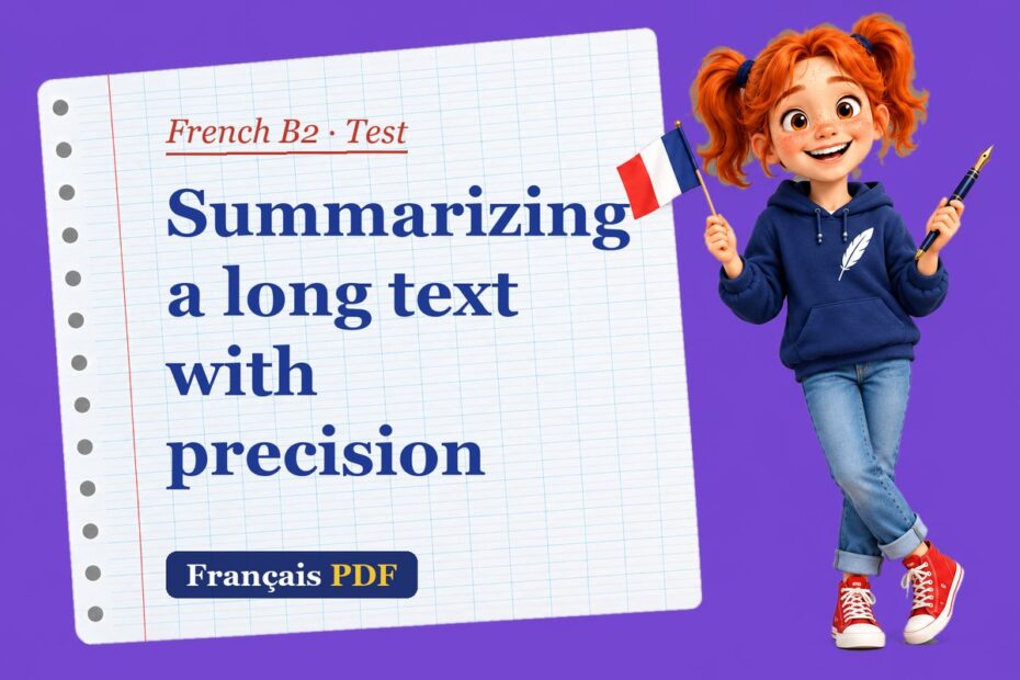Summarizing a long text with precision – French B2 test with Zoé, the Français PDF coach