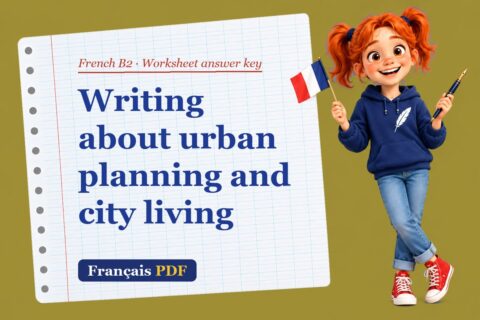 Writing about urban planning and city living – French B2 worksheet answer key with Zoé, the Français PDF coach