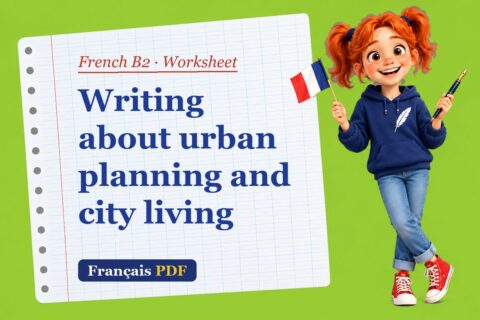 Writing about urban planning and city living – French B2 worksheet with Zoé, the Français PDF coach