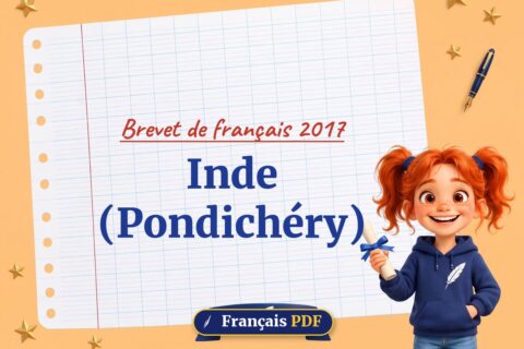 Inde (Pondichéry) : brevet de français 2017, illustration Français PDF
