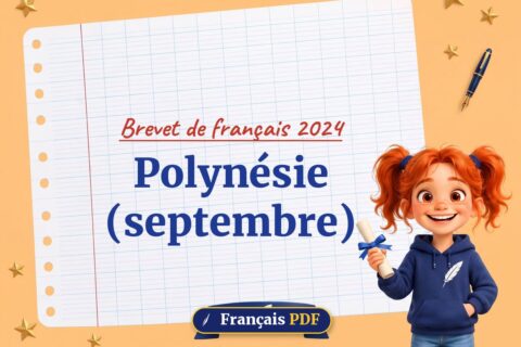 Polynésie (septembre) : brevet de français 2024, illustration Français PDF