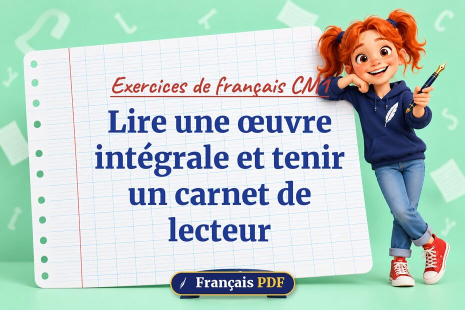 Lire une œuvre intégrale et tenir un carnet de lecteur : exercices de français cm1, illustration Français PDF
