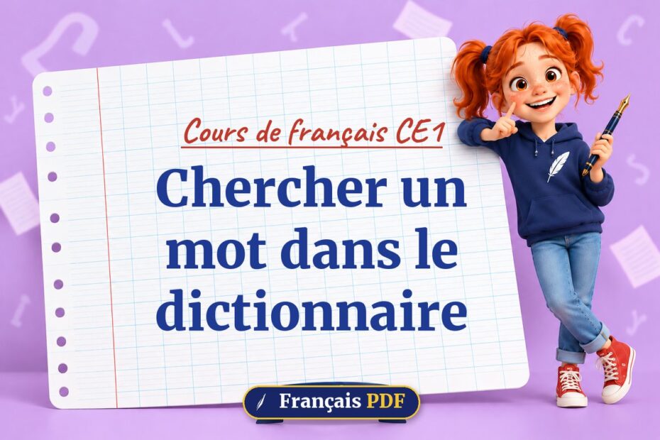Chercher un mot dans le dictionnaire : cours de français ce1, illustration Français PDF