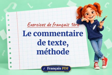 Le commentaire de texte, méthode : exercices de français 1ère, illustration Français PDF