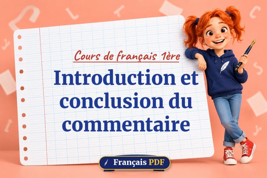 Introduction et conclusion du commentaire : cours de français 1ère, illustration Français PDF