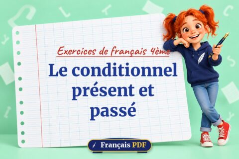 Le conditionnel présent et passé : exercices de français 4ème, illustration Français PDF