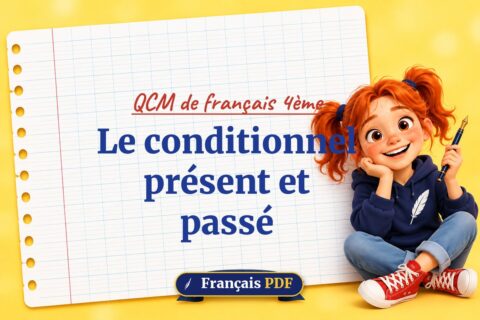 Le conditionnel présent et passé : QCM de français 4ème, illustration Français PDF